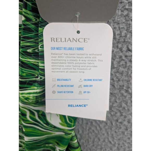 NWT Dolfin Reliance Women's sz 30 Jet Stream Green V-Back One Piece Swimsuit - Picture 6 of 8